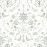 A-Street Prints Britt Neutral Embroidered Damask Wallpaper