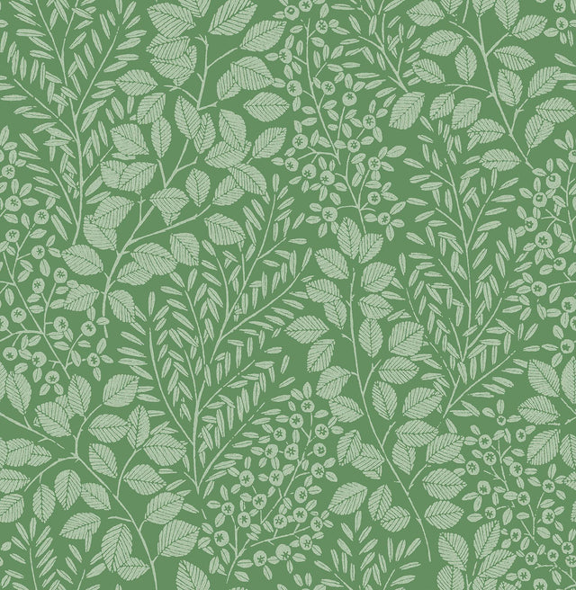 A-Street Prints Elin Green Berry Botanical Wallpaper