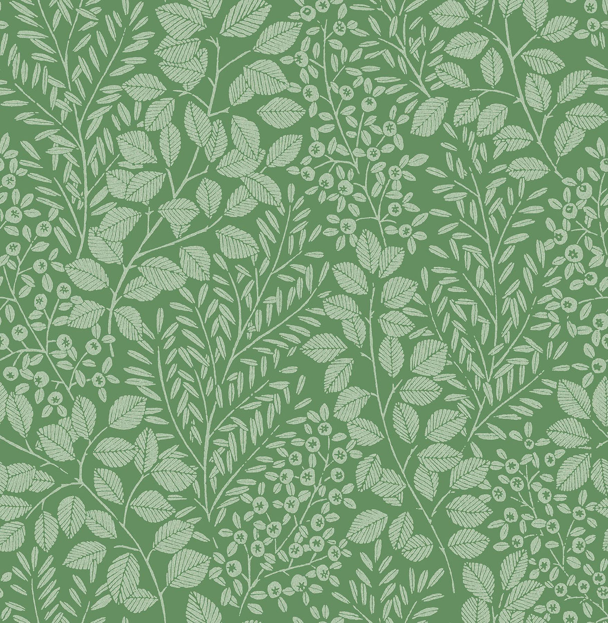 A-Street Prints Elin Berry Botanical Green Wallpaper