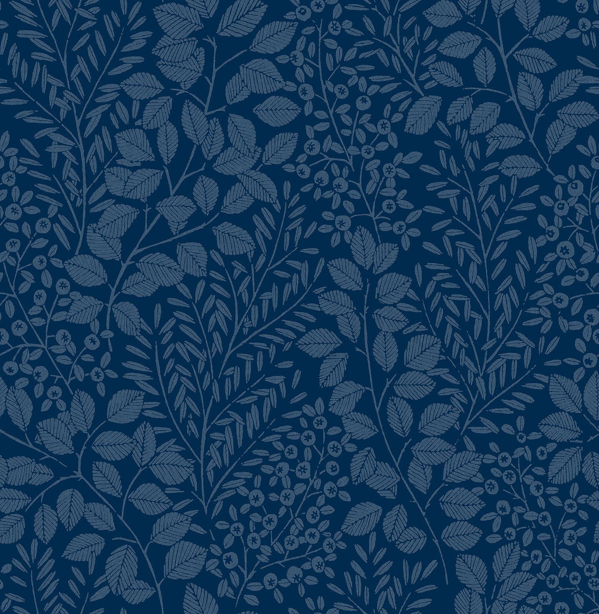 A-Street Prints Elin Blue Berry Botanical Wallpaper