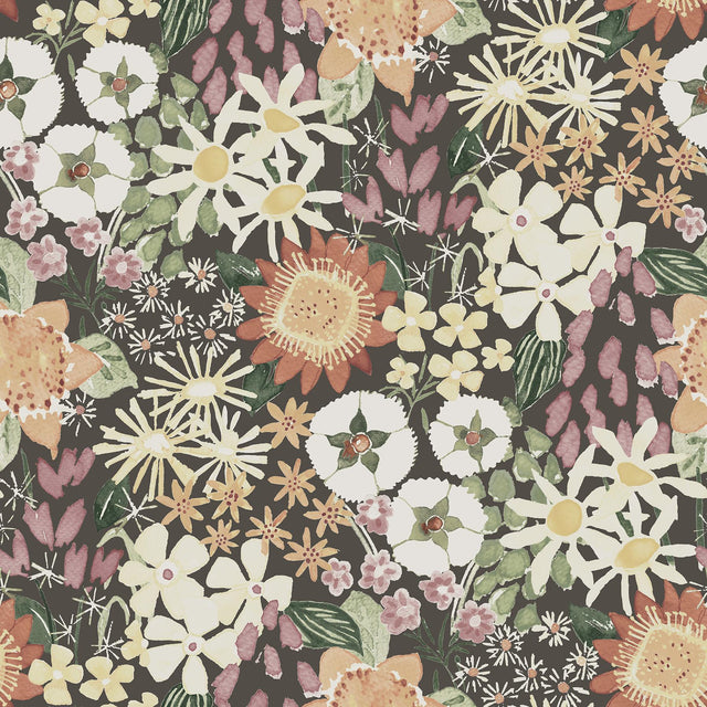 A-Street Prints Karina Raspberry Wildflower Garden Wallpaper