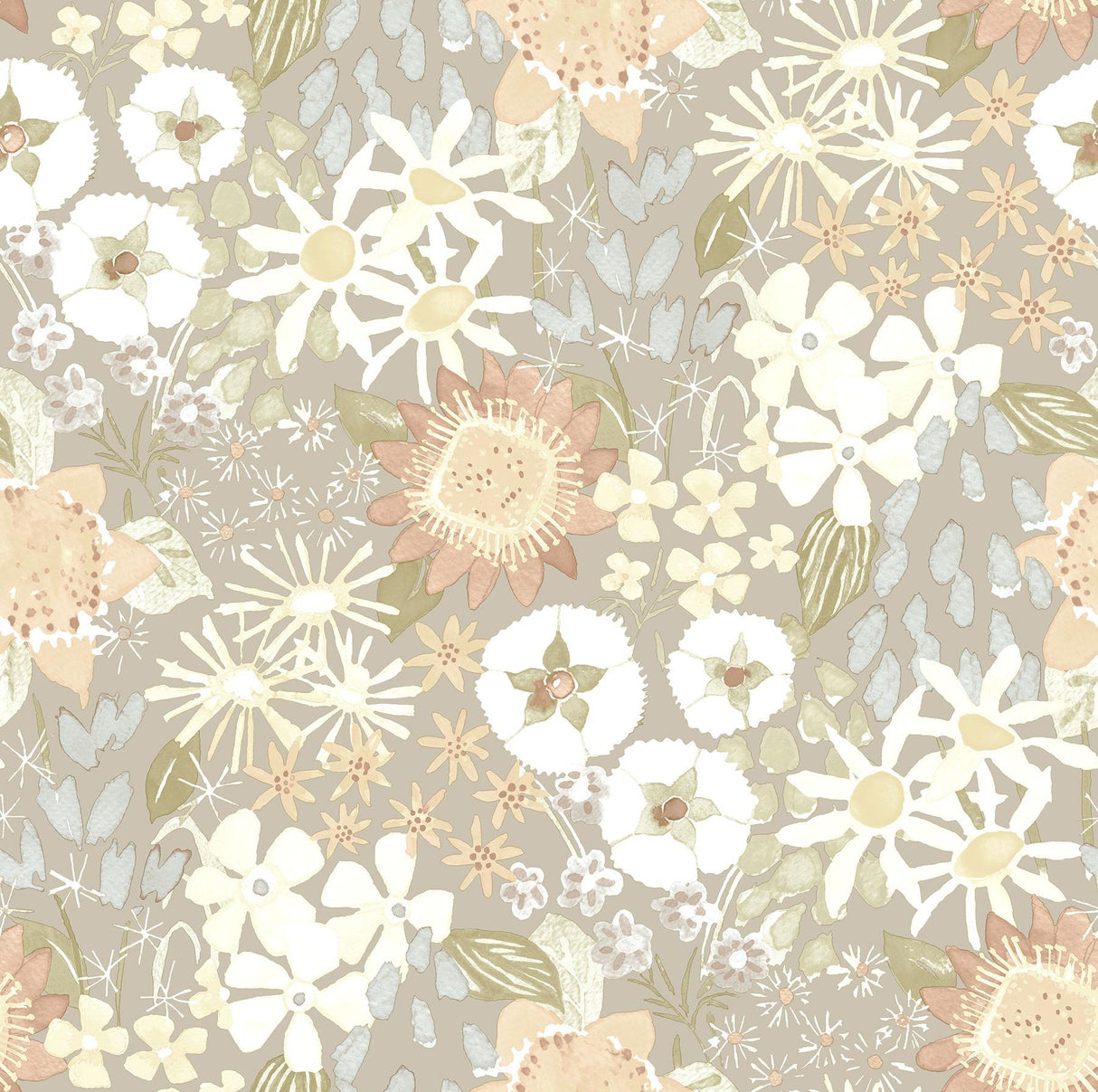 A-Street Prints Karina Pastel Wildflower Garden Wallpaper