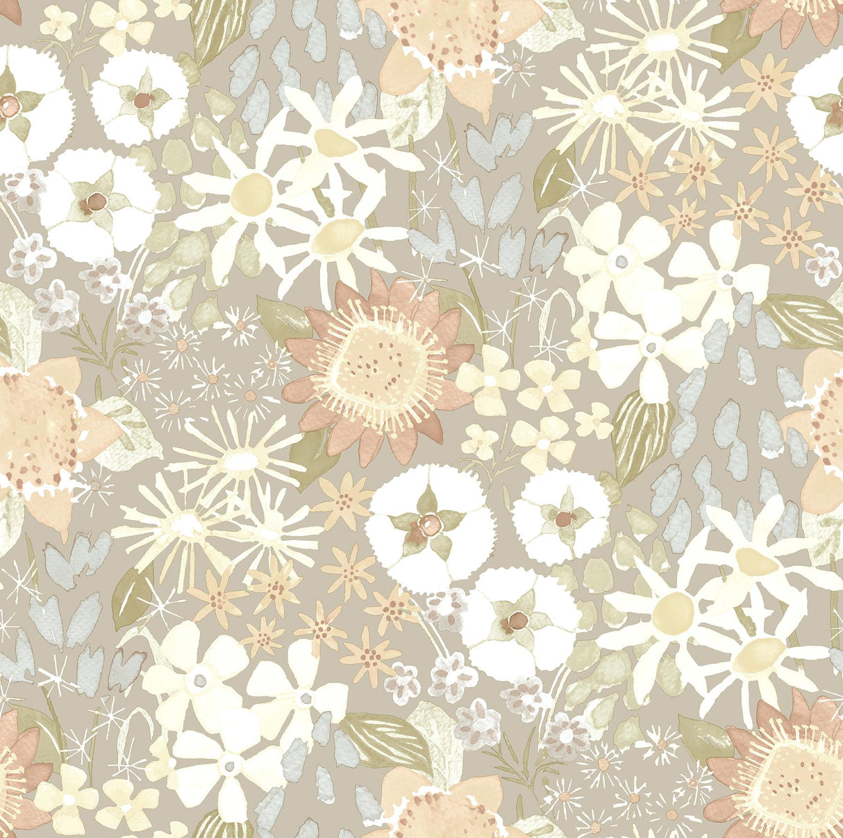 A-Street Prints Karina Wildflower Garden Pastel Wallpaper