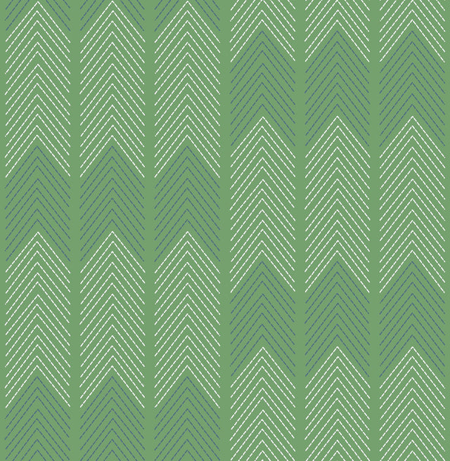 A-Street Prints Nyle Green Chevron Stripes Wallpaper