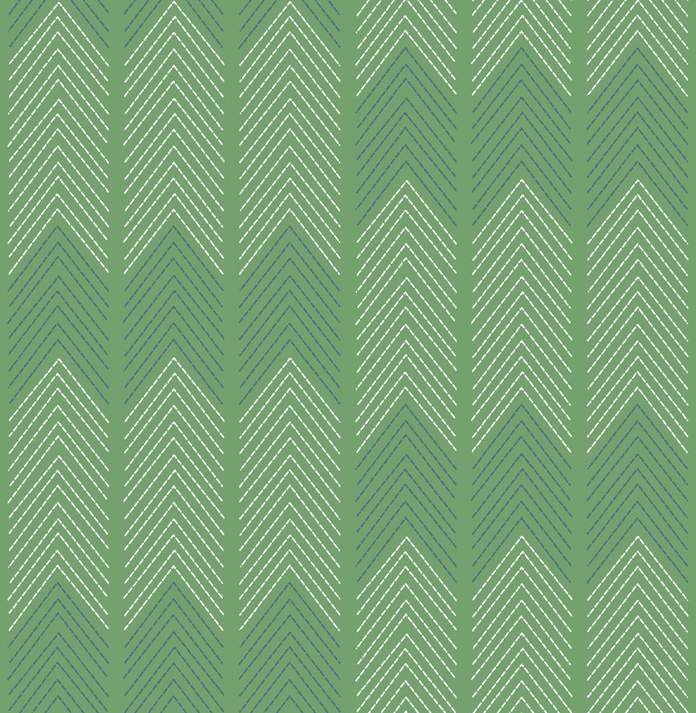 A-Street Prints Nyle Green Chevron Stripes Wallpaper
