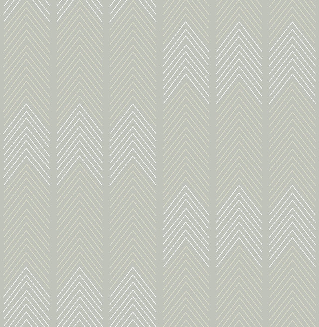 A-Street Prints Nyle Light Grey Chevron Stripes Wallpaper