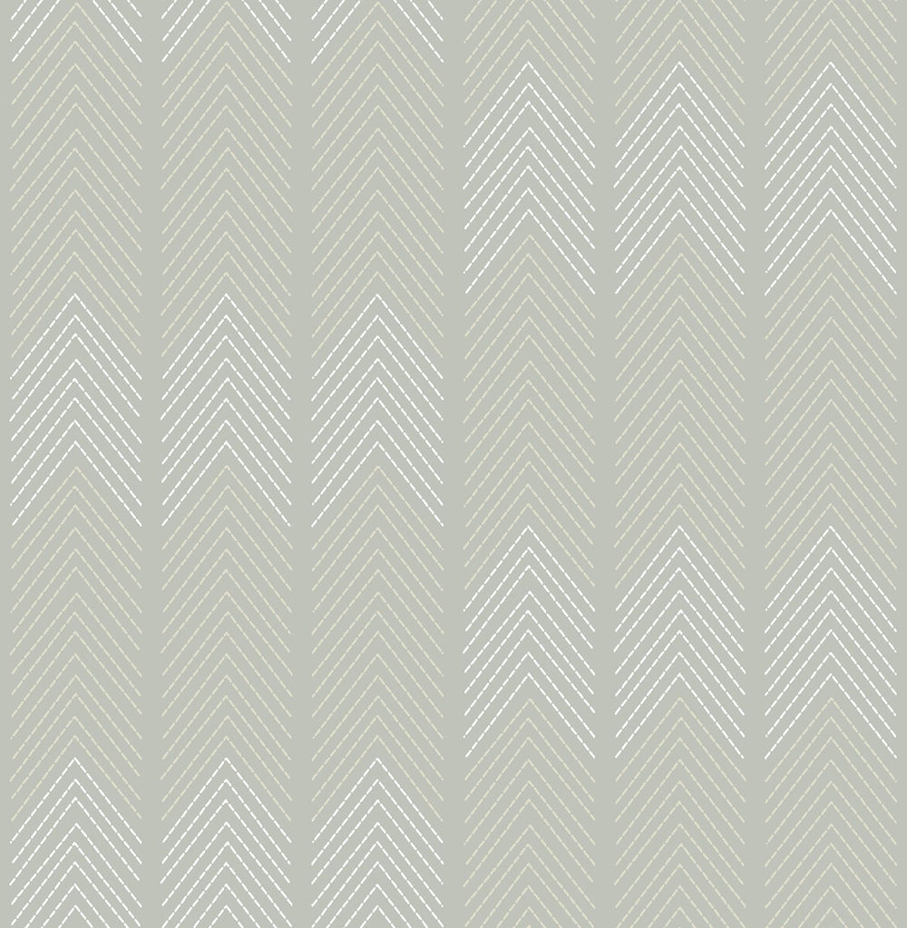 A-Street Prints Nyle Light Grey Chevron Stripes Wallpaper