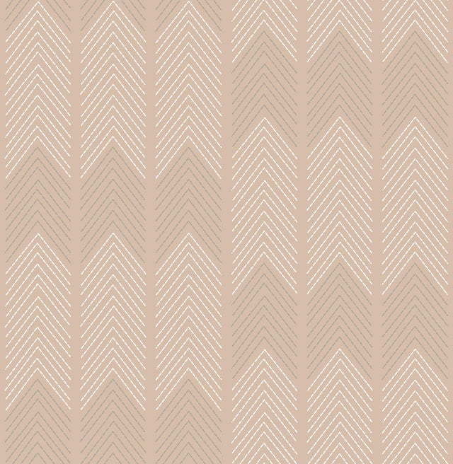 A-Street Prints Nyle Blush Chevron Stripes Wallpaper