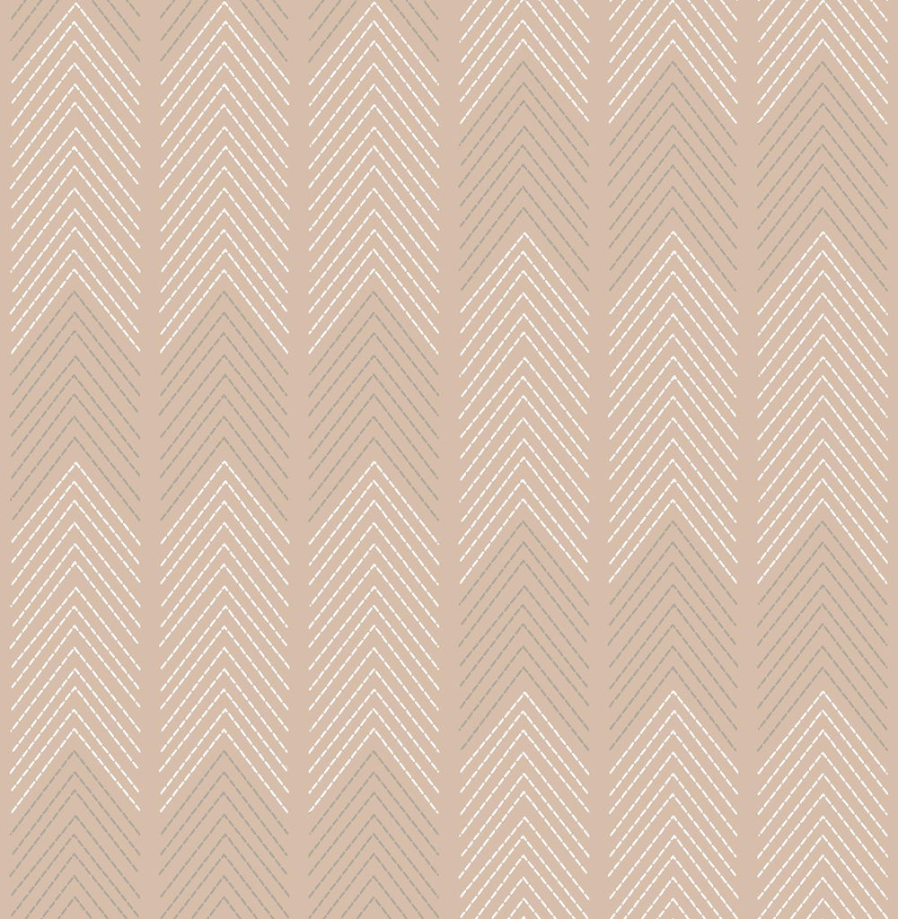 A-Street Prints Nyle Blush Chevron Stripes Wallpaper