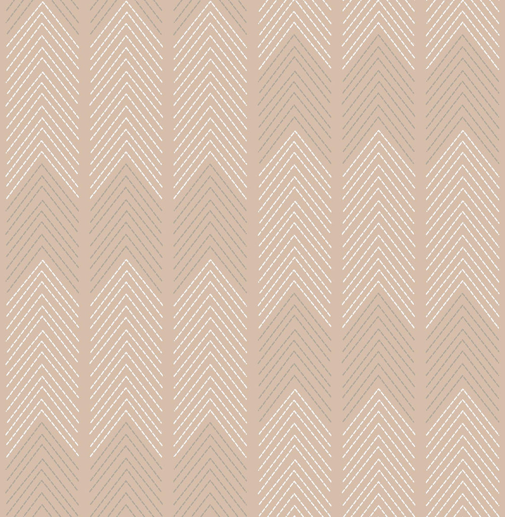A-Street Prints Nyle Chevron Stripes Blush Wallpaper
