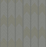 A-Street Prints Nyle Chevron Stripes Dark Grey Wallpaper