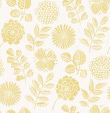 A-Street Prints Inge Floral Block Print Yellow Wallpaper