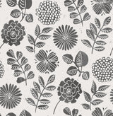 A-Street Prints Inge Floral Block Print Black Wallpaper