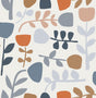 A-Street Prints Juni Orange Abstract Tulips Wallpaper
