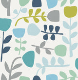 A-Street Prints Juni Teal Abstract Tulips Wallpaper
