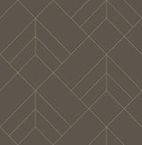 A-Street Prints Sander Chocolate Geometric Wallpaper
