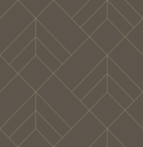 A-Street Prints Sander Chocolate Geometric Wallpaper