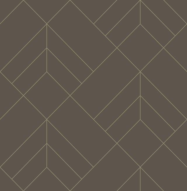 A-Street Prints Sander Chocolate Geometric Wallpaper