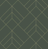 A-Street Prints Sander Evergreen Geometric Wallpaper