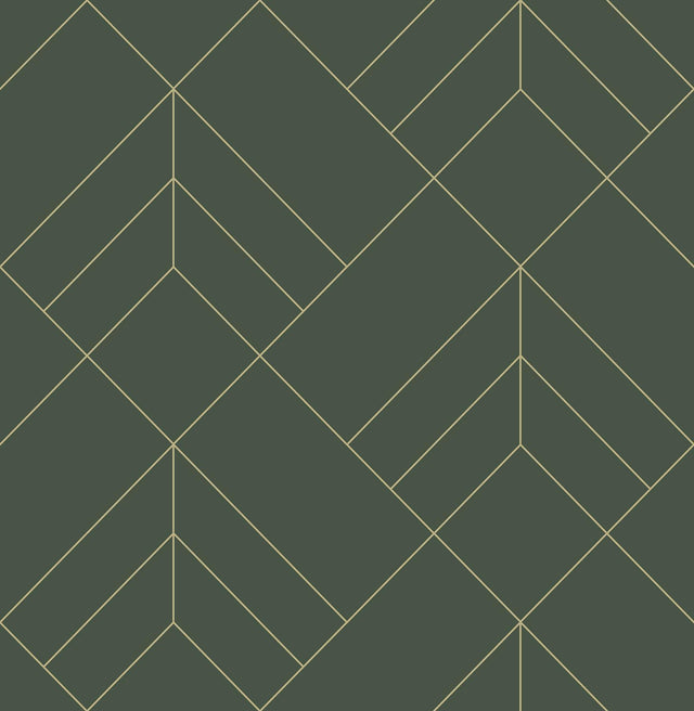 A-Street Prints Sander Evergreen Geometric Wallpaper