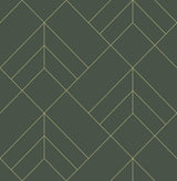 A-Street Prints Sander Geometric Evergreen Wallpaper
