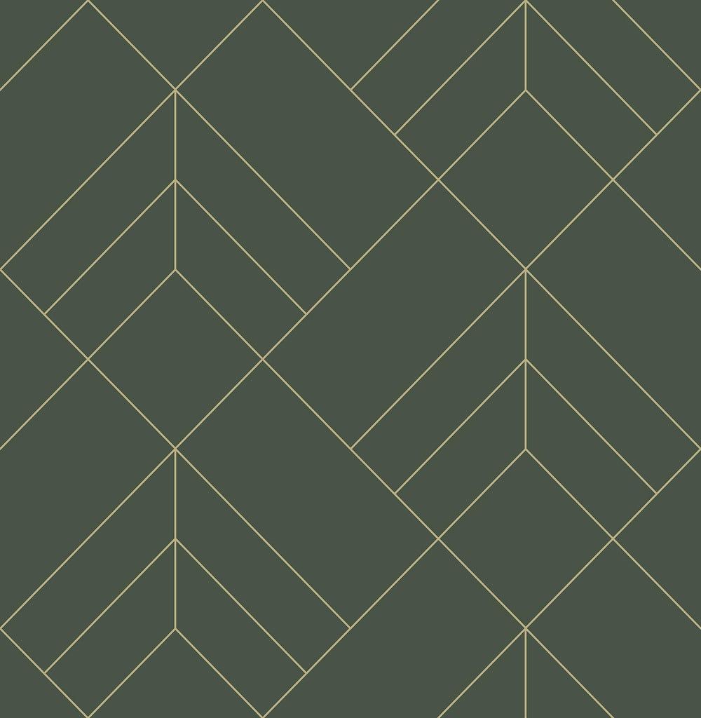 A-Street Prints Sander Geometric Evergreen Wallpaper