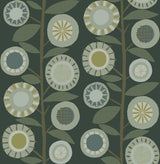 A-Street Prints Sisu Evergreen Floral Geometric Wallpaper