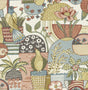 A-Street Prints Fika Mustard Blissful Birds & Blooms Wallpaper