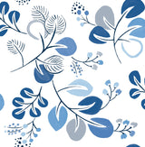 A-Street Prints Jonah Leaf Trail Blue Wallpaper