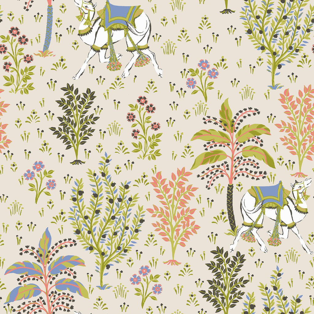 Brewster Home Fashions Linen Camel's Courtyard Peel & Stick Wallpaper