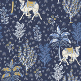Brewster Home Fashions Navy Camel's Courtyard Peel & Stick Wallpaper