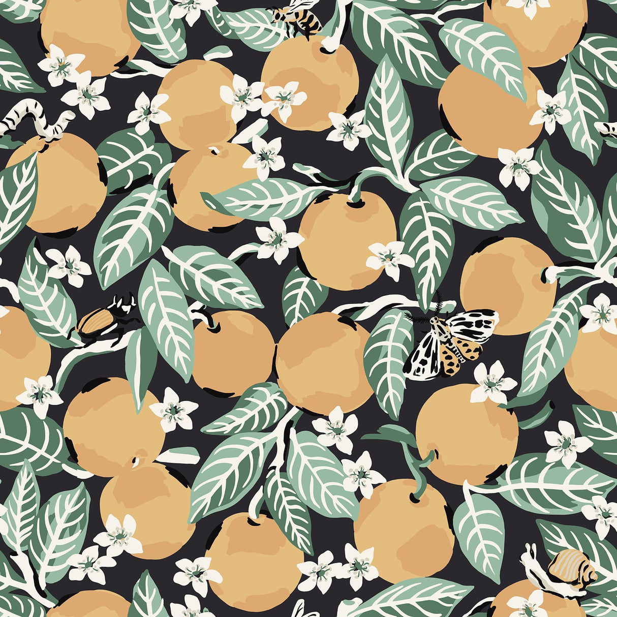 Brewster Home Fashions Ink Orange Grove Peel & Stick Wallpaper