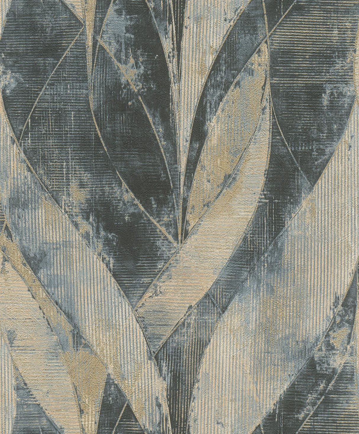 Brewster Home Fashions Blake Leaf Denim Wallpaper