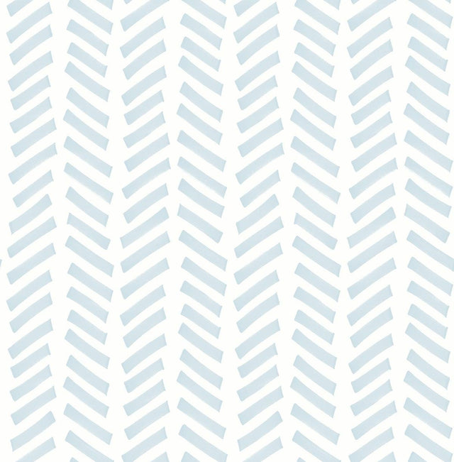 Seabrook Mod Chevron Sky Blue Wallpaper