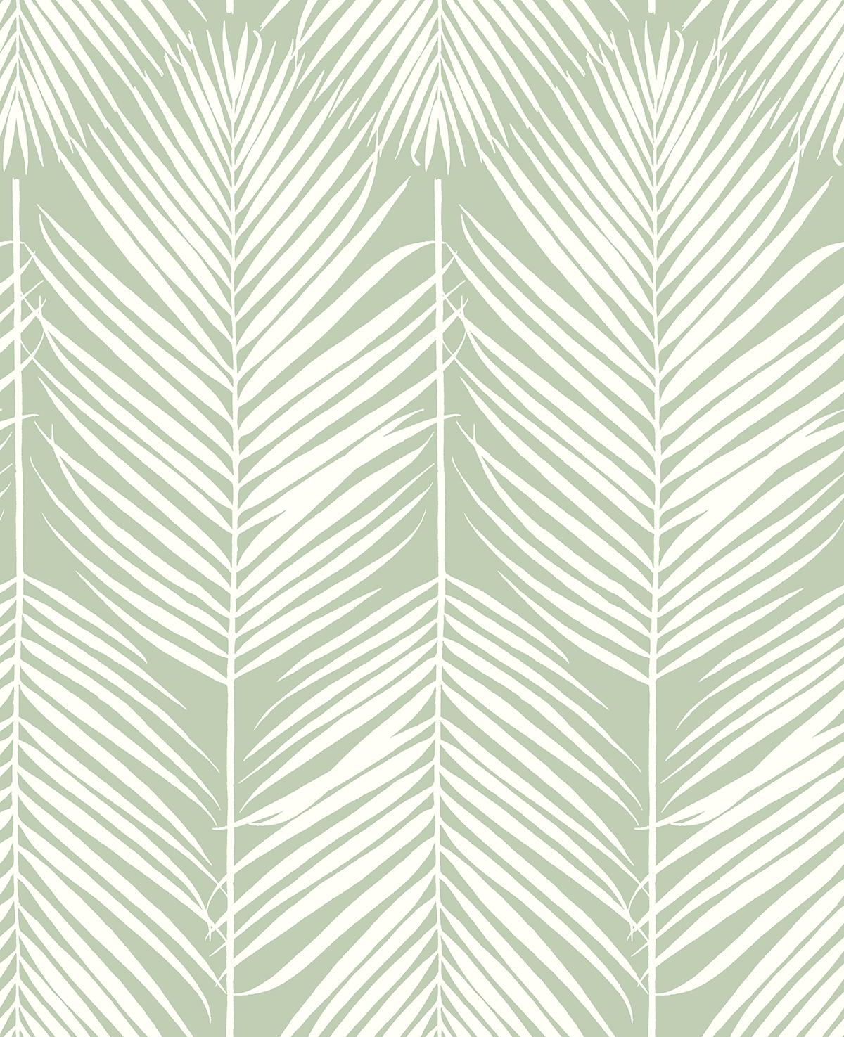 Seabrook Palm Silhouette Pastel Green Wallpaper