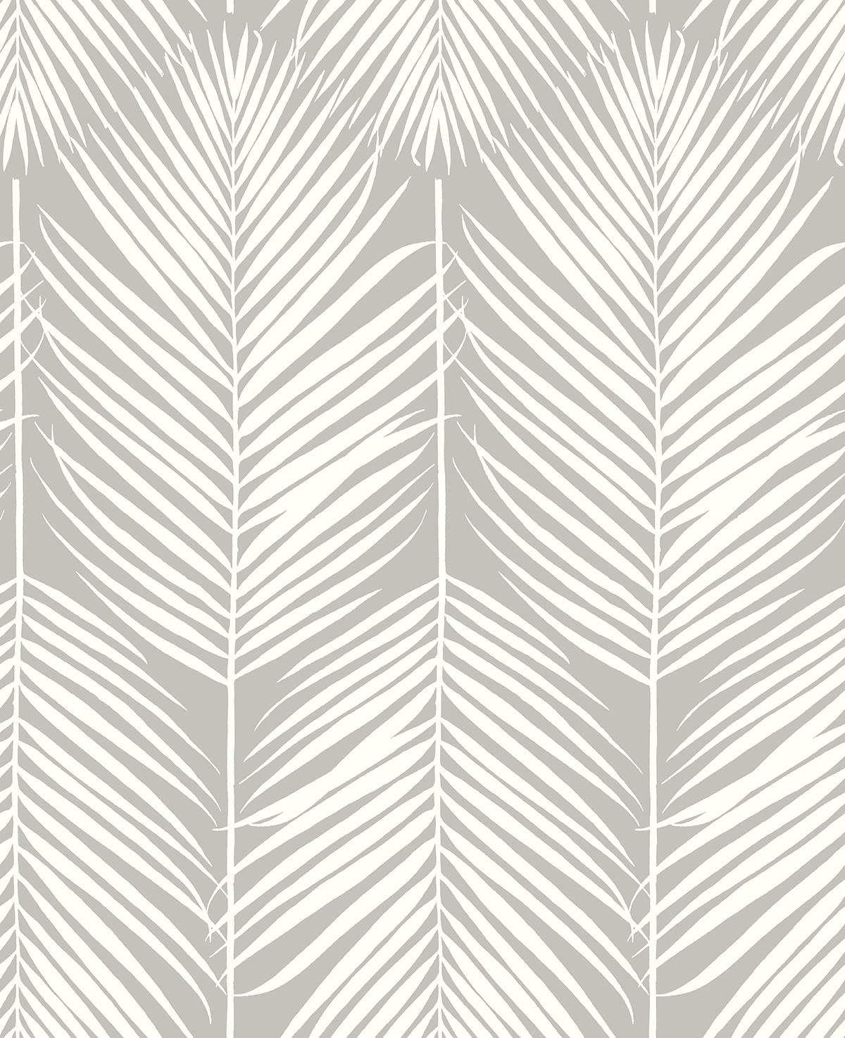 Seabrook Palm Silhouette Harbor Gray Wallpaper