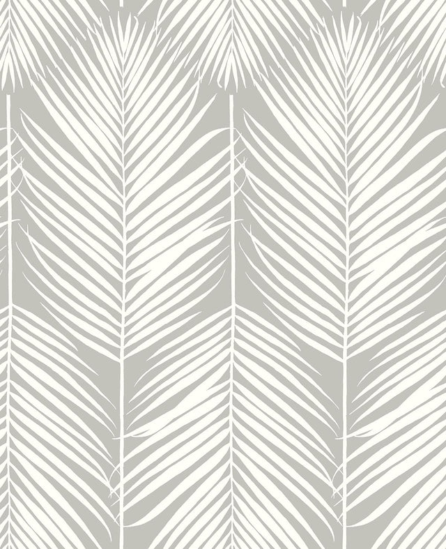 Seabrook Palm Silhouette Harbor Gray Wallpaper