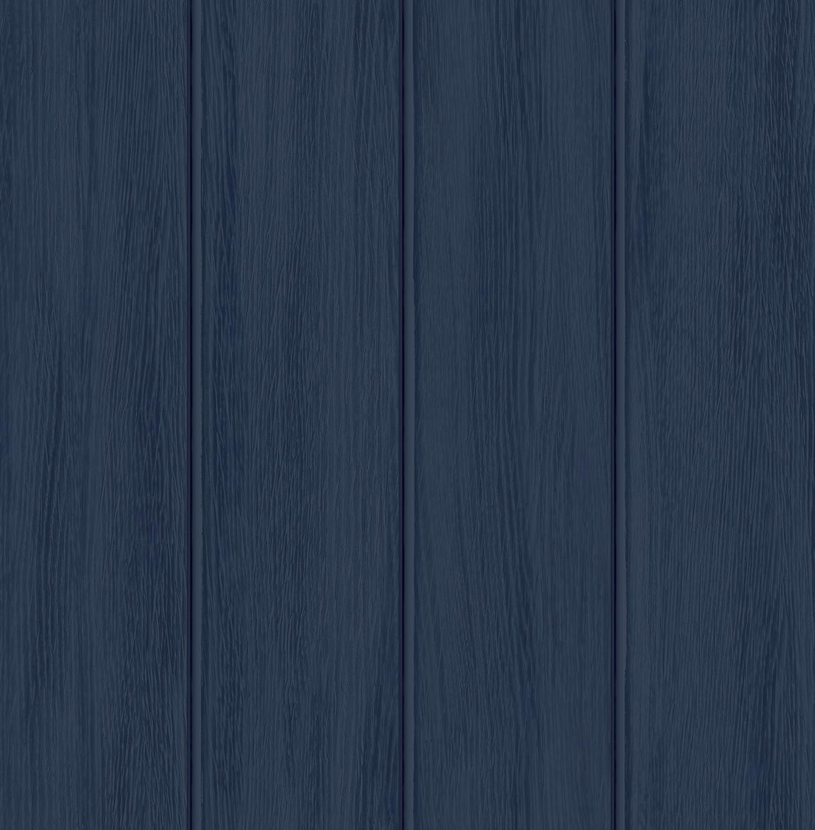 Seabrook Wood Panel Naval Blue Wallpaper