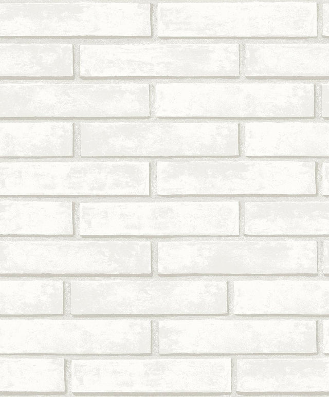Seabrook Monarch Brick Arctic Grey Wallpaper