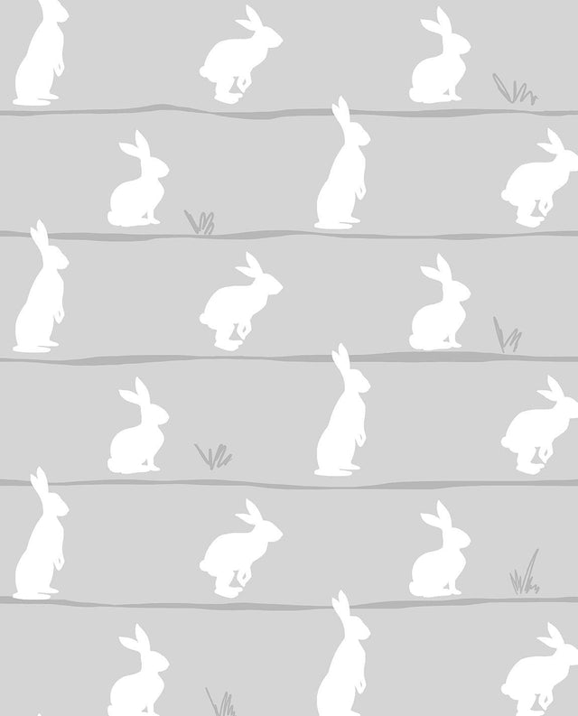 Seabrook Bunny Trail Daydream Grey Wallpaper