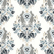 Seabrook Spring Damask Bluestone & Grey Wallpaper