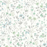 Seabrook Wildflowers Dew Drop & Spring Green Wallpaper