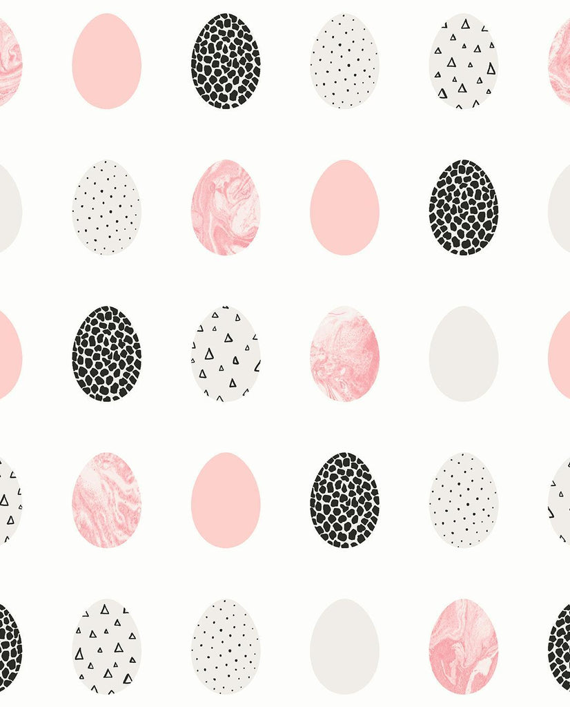 Seabrook Mod Eggs Pink & Black Wallpaper