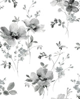 Seabrook Watercolor Windflower Inkwell & Heather Wallpaper