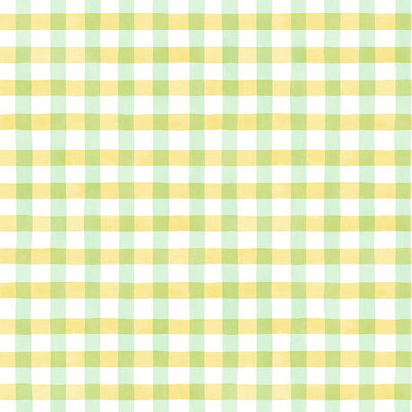 Seabrook Spring Plaid Lemon Lime Wallpaper