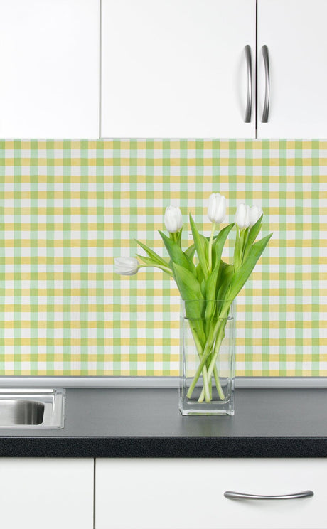 Seabrook Spring Plaid Green Wallpaper
