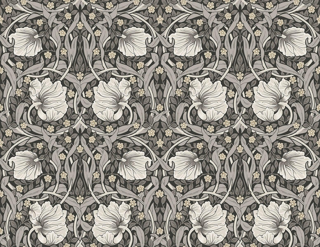 Seabrook Primrose Floral Black Wallpaper