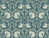 Seabrook Pimpernel Floral Teal & Sandstone Wallpaper