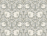 Seabrook Pimpernel Floral Alloy Grey & Alabaster Wallpaper