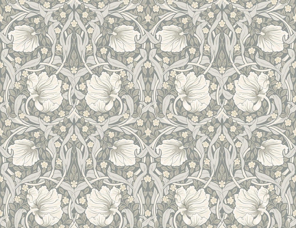Seabrook Primrose Floral Grey Wallpaper